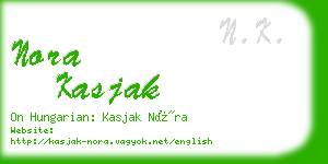 nora kasjak business card